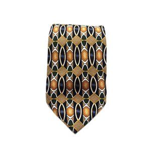 Keith Daniels Mens Dress Tie 100% Silk Blue Gold Italy New York Collection Gift